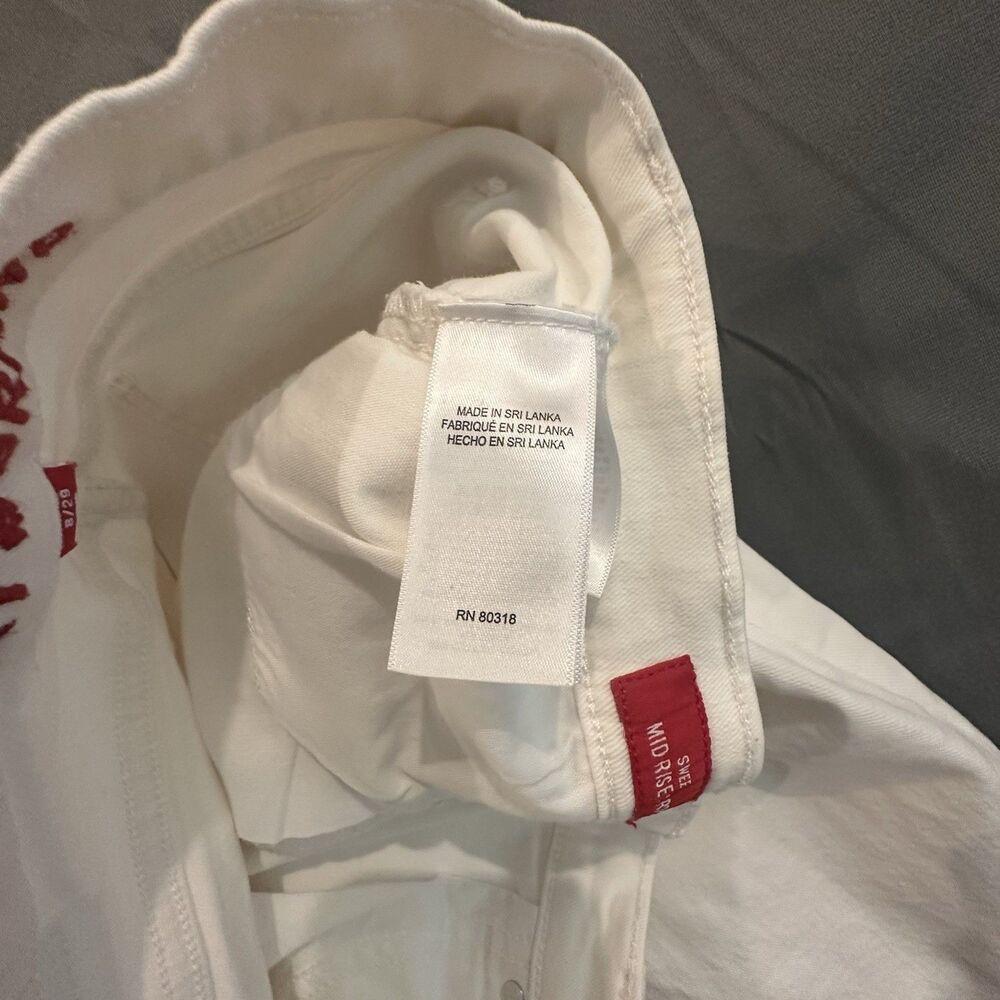 Lucky Brand Jeans Sweet Mid Rise Crop Straight Leg Stretch Womens 8x29 White - Picture 9 of 12